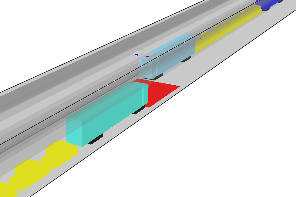 Simulation eines Großbrandes in einem Straßentunnel mit Gegenverkehr