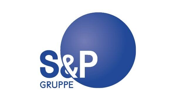 Logo der S&P Gruppe mit einer blauen Kugel