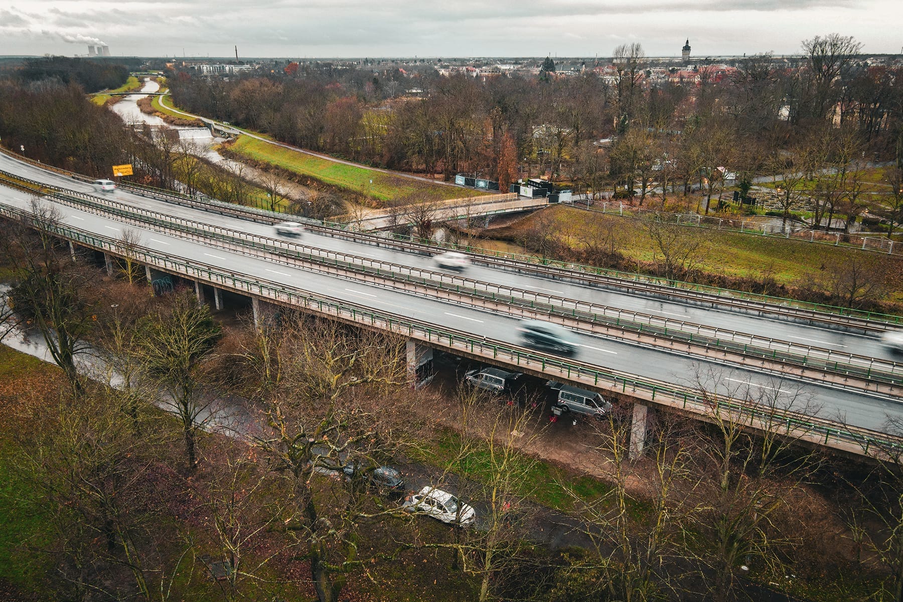 Luftaufnahme AGRA Brücke Markkleeberg